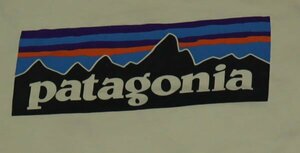 ST52パタゴニアPATAGONIAアメリカ古着アウトドアTシャツズ両面プリントTコットンTシャツLロゴTシャツ薄黄緑系Tシャツ/オールド＆レトロ