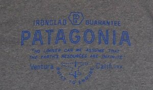 ST70パタゴニアPATAGONIAアメリカ古着アウトドアTシャツズ両面プリントTシャツ杢グレー系TシャツSメッセージTシャツVENTURA CAオールド