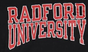 ST53チャンピオンCHAMPIONアメリカ古着カレッジTシャツRADFORD大学Tシャツ黒系TシャツXLビッグサイズ/オールド&レトロスタイル