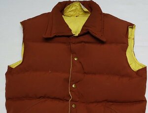 VE9ui rear m Bally WILLIAM BARRY America old clothes America made down vest M outdoor the best 80'S Vintage DOWN orange series nylon the best 