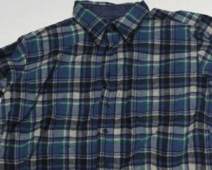 LS52ペンドルトンPENDLETONアメリカ古着アメリカ製ウールシャツ長袖シャツ80’SビンテージXLビッグサイズ青系ｘ緑系他チェックシャツ