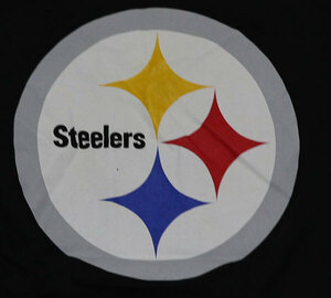 ST23ピッツバーグ.スティーラーズPITTSBURGH STEELERSアメリカ古着アメリカンフットボールTシャツS黒TシャツNFLオールド＆レトロ