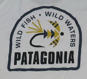 ST1パタゴニアPATAGONIAアメリカ古着アウトドアTシャツズ両面プリントTシャツ白系TシャツSメッセージTシャツWILD FISH WATERSフィシングT