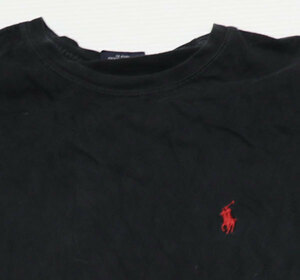 ST61ラルフローレンRALPH LAURENポロPOLOアメリカ古着ワンポイント刺繍Tシャツ黒系Tシャツ無地TシャツSオールド＆レトロ