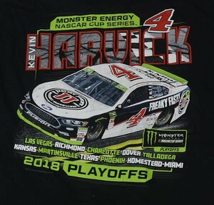 ST94ファンタスティックFANATICSアメリカ古着レーシングTシャツXXLビッグサイズ両面プリント黒NASCARナスカー/ケヴィン・ハーヴィック