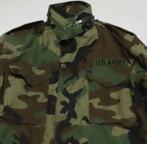 AJ4米軍実物ARMYアメリカ古着M-65フィールドジャケットSウッドランド80'sビンテージ迷彩コンバットジャケット/ミリタリージャケット