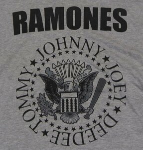 ST10ラモンズRAMONESアメリカ古着ロックTシャツROCK杢グレー系TシャツLミュージシャンTシャツ/バンドTシャツ/オールド＆レトロ