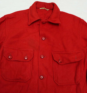 LS92ボーイスカウトアメリカBSAアメリカ古着アメリカ製ウールシャツ60’SビンテージMシャツジャケット肉厚ヘビー赤系ボックスシャツ オール