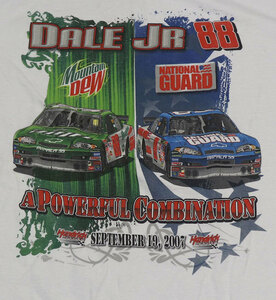 ST58ウィナーズ・サークルWINNERS CIRCLEアメリカ古着レーシングTシャツLビッグロゴTシャツ白TシャツDALE JR88オールド＆レトロスタイル