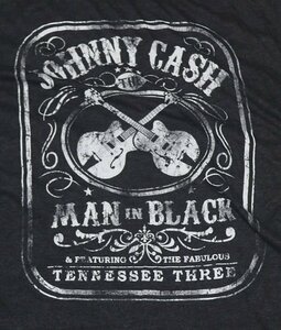 ST96ロックTシャツUNKNOWNアメリカ古着ジョニー キャッシュJOHNNY CASH黒系TシャツXXLビッグサイズROCKロカビリー/ミュージシャンTシャツ