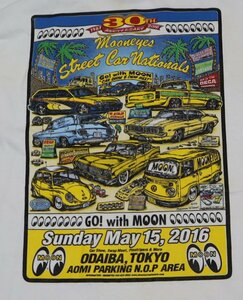 ST30ギルダンGILDANアメリカ古着ムーンアイズストリートカーナショナルズTシャツ30TH MOONEYES STREET CAR NATIONALS白系TシャツLカーショ-