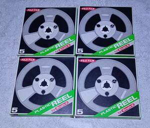 プラスチックリールテープ 4枚 セット / 富士フイルム FUJIFILM フィルム シングル8 記録媒体 レコーディング 昭和 レトロ 当時物 so1