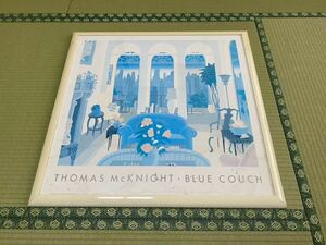 Art hand Auction [印刷品] Thomas McKnight 蓝色沙发 THOMAS･McKNIGHT BLUE COUCH 带框画 画家 艺术 美术 美国 180 尺寸 运费, 艺术品, 绘画, 其他的