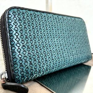 ■超希少■入手困難■BOTTEGA VENETA ボッテガヴェネタ メンズ ビジネス 長財布 ラウンドファスナー イントレチャート レザー 本革 