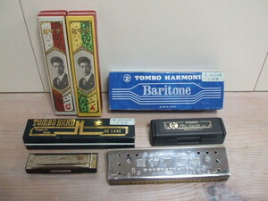  harmonica . summarize 7 pcs set musical instruments wind instruments TOMBO BANDmiyata band HOHNERmiyata.. operation not yet verification * present condition goods secondhand goods 