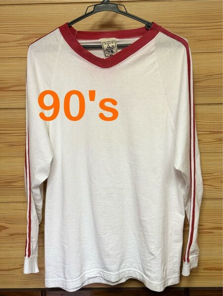 USA製 90's ALORE フットボールシャツ 長袖 コットン 薄着 アローレ