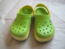 クロックス★CROCS★サンダル★ボルトグリーン/レモン★Ｍ５★２３ｃｍ★中古★送510_画像1