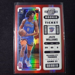 【RC】ジェイレン・ウィリアムズ 2022-23 PANINI CONTENDERS ROOKIE TICKET RED RC JALEN WILLIAMS ルーキー　サンダー