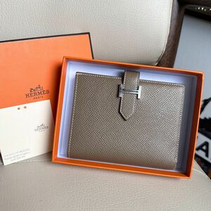 HERMES べアンコンパクト　エトゥープ　2つ折り財布　コンパクトウォレット