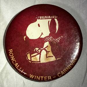 SK　スヌーピー　缶バッジ　RONCALI　WINTER　CARNIVAL　’84　缶バッチ　SNOOPY