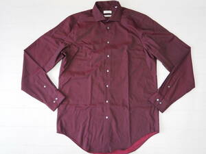 * free shipping * Calvin Klein Calvin Klein USA direct import old clothes long sleeve plain slim shirt men's 16 wine red tops used prompt decision 
