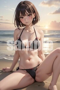 ※全て1点もの※ 【A4サイズ ポスター】 高画質 光沢紙 美少女 グラビア コスプレ モデル セクシー 美人 美女 美乳 同人 アート No30058