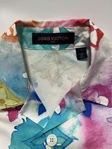 LOUIS VUITTON ルイヴィトン マルチカラーウォーターカラーシャツ アロハシャツ ハワイアン 半袖 オープンカラーシャツ 総柄 開襟 _画像4