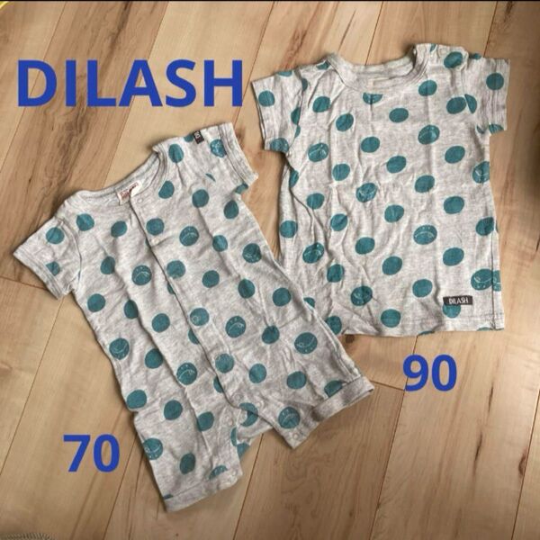 DILASH 半袖Tシャツ90 半袖カバーオール70 セット売り