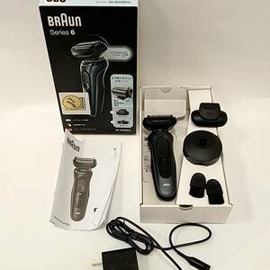 #1246 BRAUN series6 electric shaver rechargeable ... men's 60-N4200cs waterproof trimmer charger brush attaching secondhand goods operation verification ending 