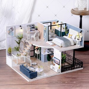 ** free shipping *DIY doll house miniature * handmade kit set miniature The Satisfied Time**