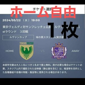 5/22 東京ヴェルディ vs サンフレッチェ広島 ホーム自由 大人 １枚　ルヴァンカップ