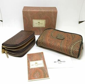 ETRO Etro purse pouch peiz Lee pattern 2 point set Zippy wallet Mini purse make-up pouch case case 
