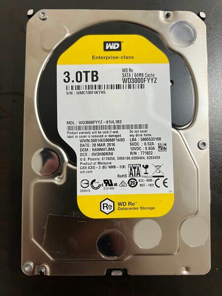 注意判定　WD3000FYYZ 3TB-HDD