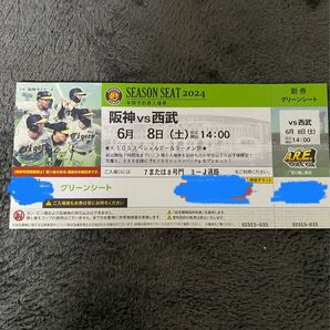 6月8日(土)阪神VS西武グリーンシートチケット1枚