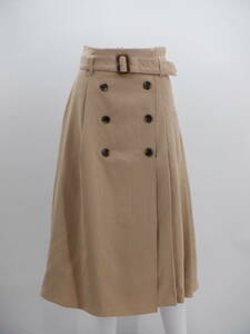 [ new goods ][INGNI wing ] pleat switch to wrench midi skirt / beige [ including in a package possibility ][ skirt ][ bottoms ]