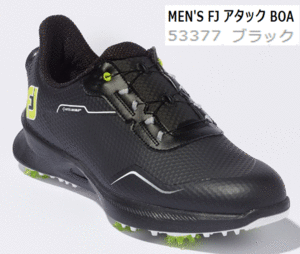  new goods # foot Joy #2022.9#MEN'S FL attack boa #53377# black #25.0CM(W=EEE)# spike boa # highest. Fit feeling Comfort light weight .