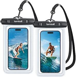 【2枚セット 完全防水】 Lamicall スマホ 防水 ケース 海 IPX8 : プール お風呂 水中撮影 スマホ防水ケース ぼ