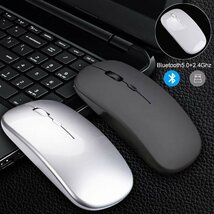 USB充電式　静音　ワイヤレスマウス 無線マウス Bluetoothマウス 軽量 薄型　ぶるーとぅーす　ブルートゥースマウス 2.4G_画像1
