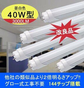  modified superior article LED fluorescent lamp 40w shape straight pipe aluminium heat sink daytime light daytime white 120cm straight pipe LED lamp glow type apparatus construction work un- necessary LED fluorescent lamp 10ps.