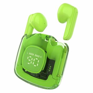 2024新 Bluetooth5.3 ワイヤレスイヤホン グリーン 緑 ブルートゥースイヤフォン 高音質 イヤフォン　bluetoothイヤホンぶるーとぅーす