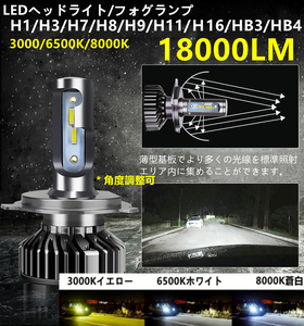 LEDヘッドライト 車検対応 高輝度 フォグランプ led H4(Hi/Lo)/H1/H3/H7/H8/H9/H10/H11/H16/HB3/HB4 6500ｋ/8000ｋ/3000ｋ
