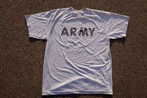 美品　廃盤　非売品　00s　アメリカ　米軍　本物　ARMY 反射ロゴ　ミリタリー　Tシャツ　メンズ　L　定3980　送レターパック350