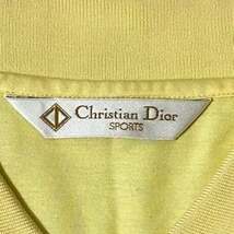 TC698ね＠ Christian Dior 90s 長袖 ポロシャツ 希少カラー イエロー メンズ Lサイズ相当　 0.3_画像9