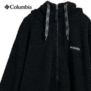 TB792さ@ Columbia OMNI-HEAT シェルパ フリース ジャケット 熱反射保温機能 メンズ Mサイズ ブラック 黒　 0.8