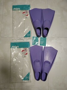 AQUA*kin side * Dolphin color S* purple * element pair size 21~23*2 pairs set * fins * pair fillet 
