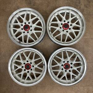 送料無料！深リム！CRIMSON RACING SPARCO 15インチ 6.5J +35 PCD100 / 114.3 キューブ シルビア ロードスター シビック 4本 スタッドレス