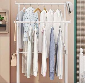  hanger rack with casters 2 step white storage simple 