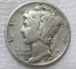 ミントマークD 1941年 米国銀貨 2.4g ダイム 送料230円にて同梱発送可