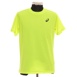 ●509558 Asics アシックス ○Tシャツ 半袖 プラクティスシャツ バレーボール サイズM メンズ ネオンイエロー