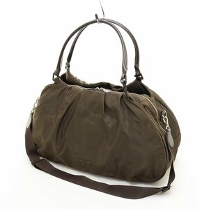 *512214 agnes b. Agnes B Boston bag nylon tsu il lady's Brown 